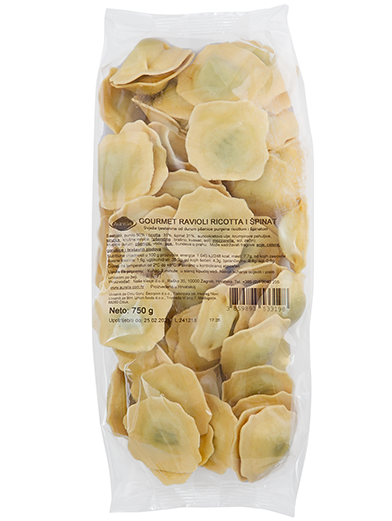 Ricotta i špinat gourmet ravioli  - Aurelia asortiman HORECA svježe tjestenine za hotele i restorane